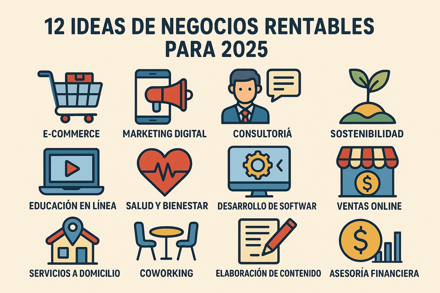 12 ideas de negocios rentables para 2025