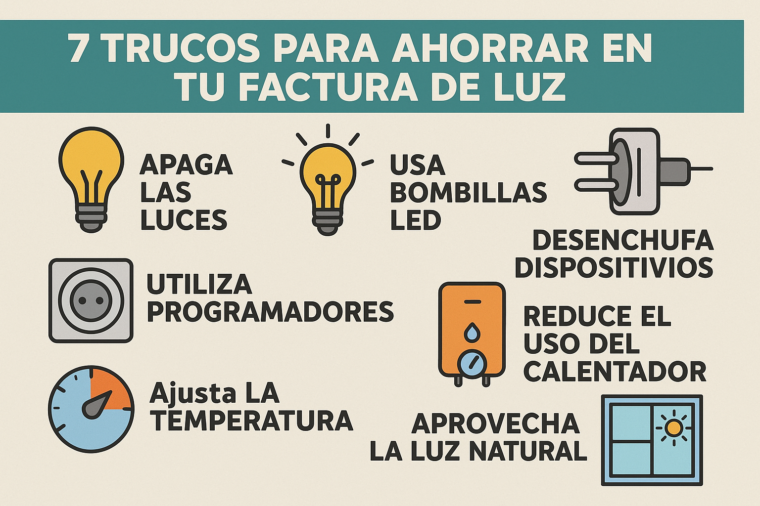 7 trucos para ahorrar en tu factura de luz