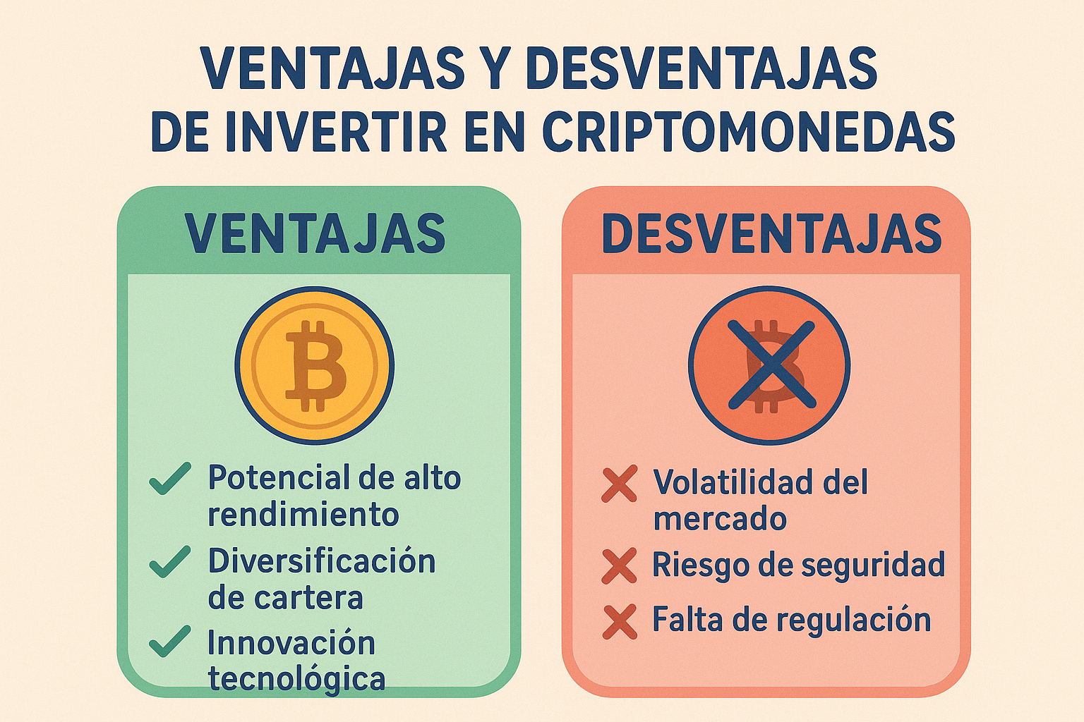 Ventajas y desventajas de invertir en criptomonedas